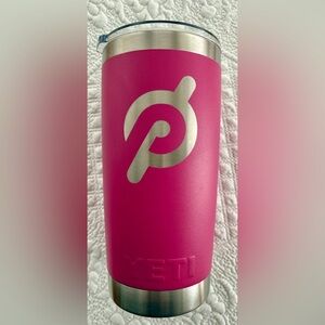 Peloton x Yeti Pink Stainless Tumbler with Silver “P” Logo